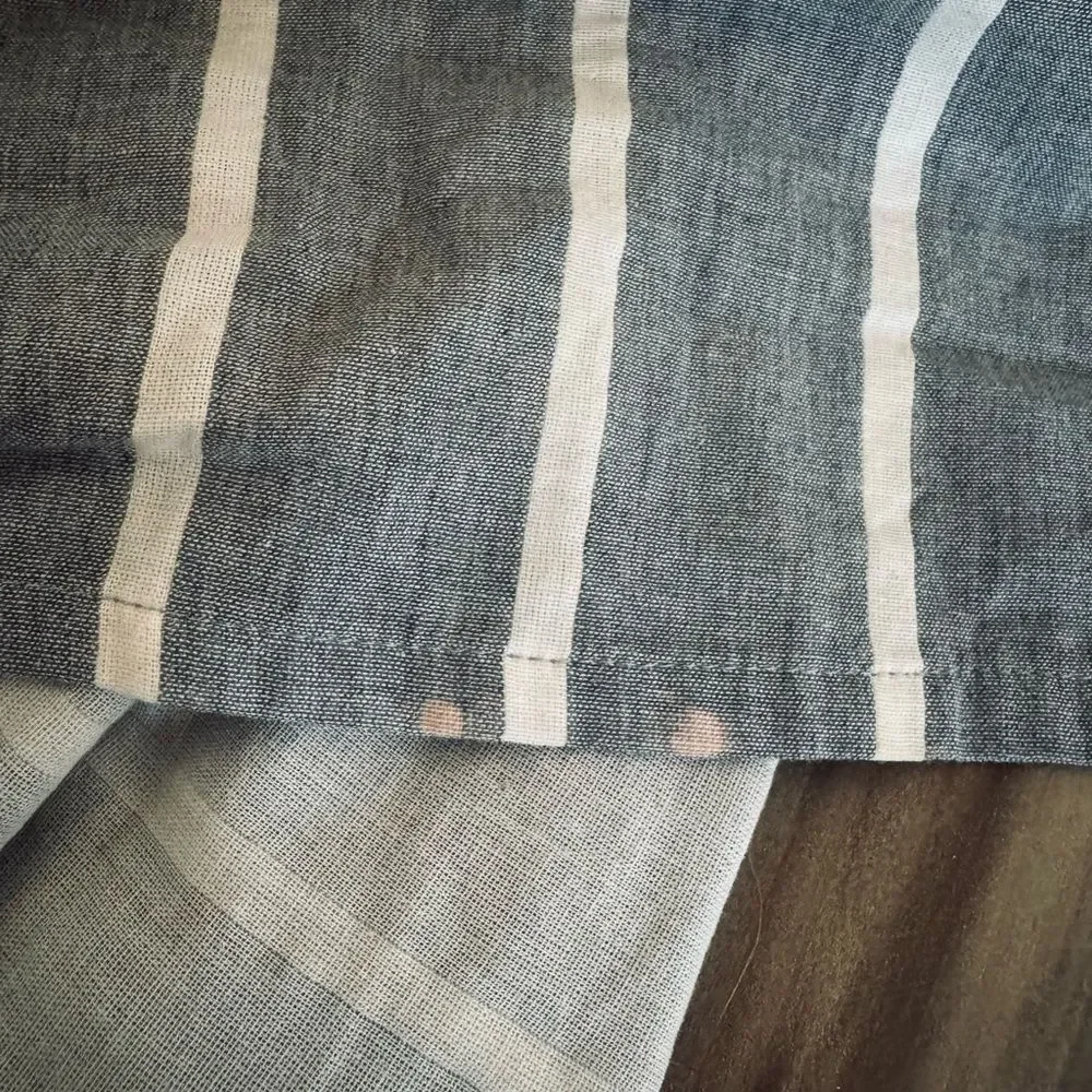 Threshold Gray Striped Fabric Cotton Shower Curtain